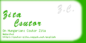 zita csutor business card